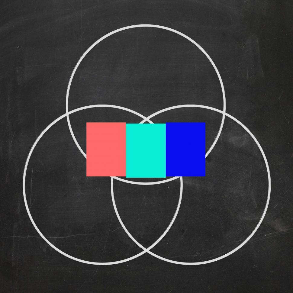 Free Image of Three Letter Word Venn Diagram Shows Intersect Or Overlap 