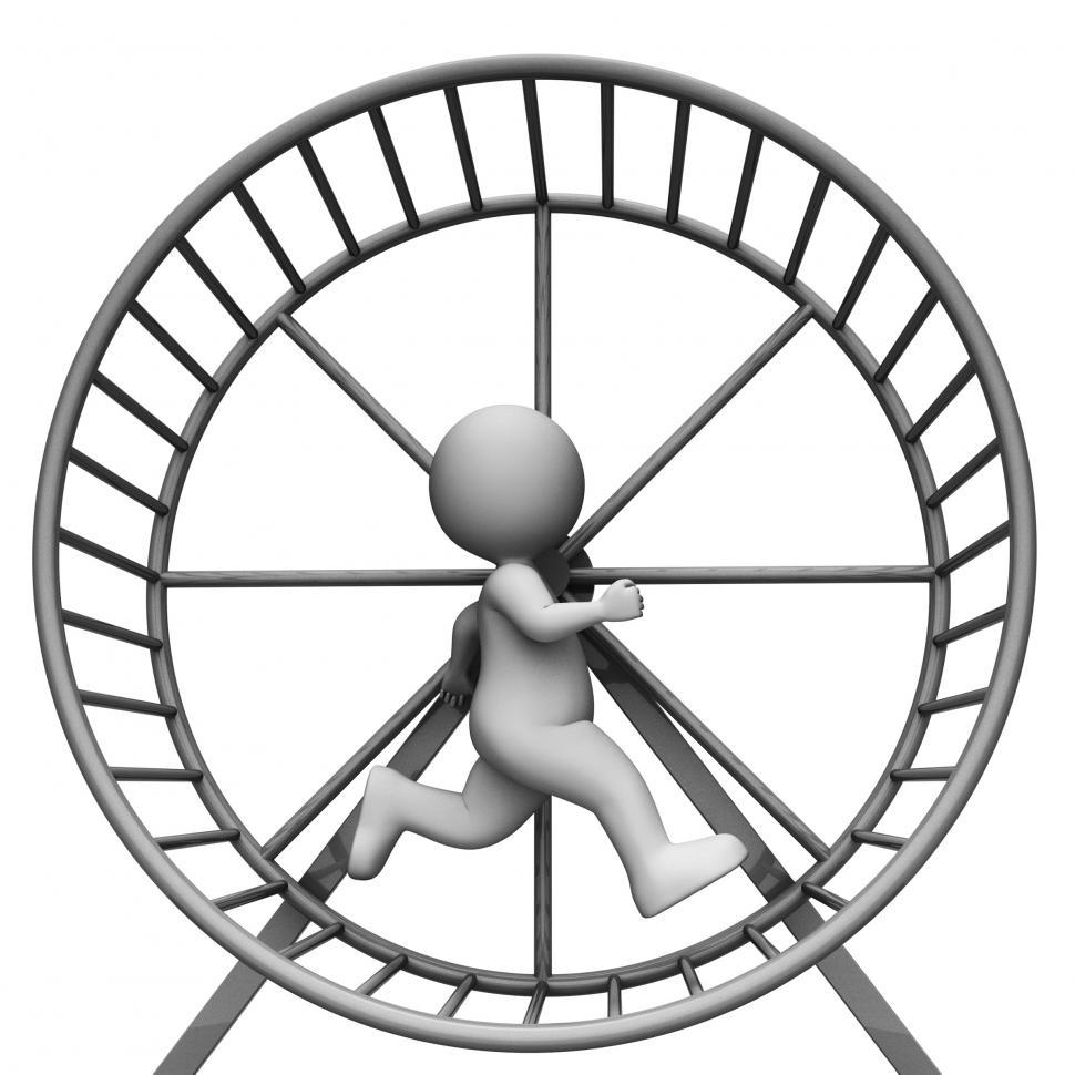 Free Image of Rat Race Represents Worn Out And Boring 3d Rendering 