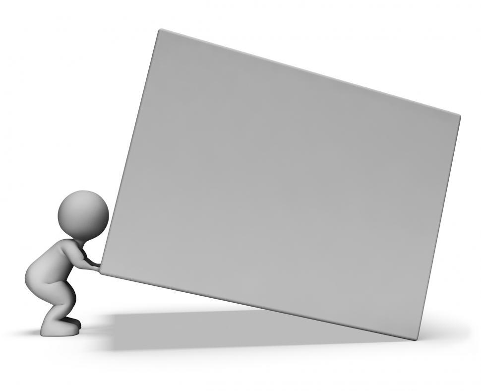 Free Image of Box Copyspace Means Packaging Man And Blank 3d Rendering 