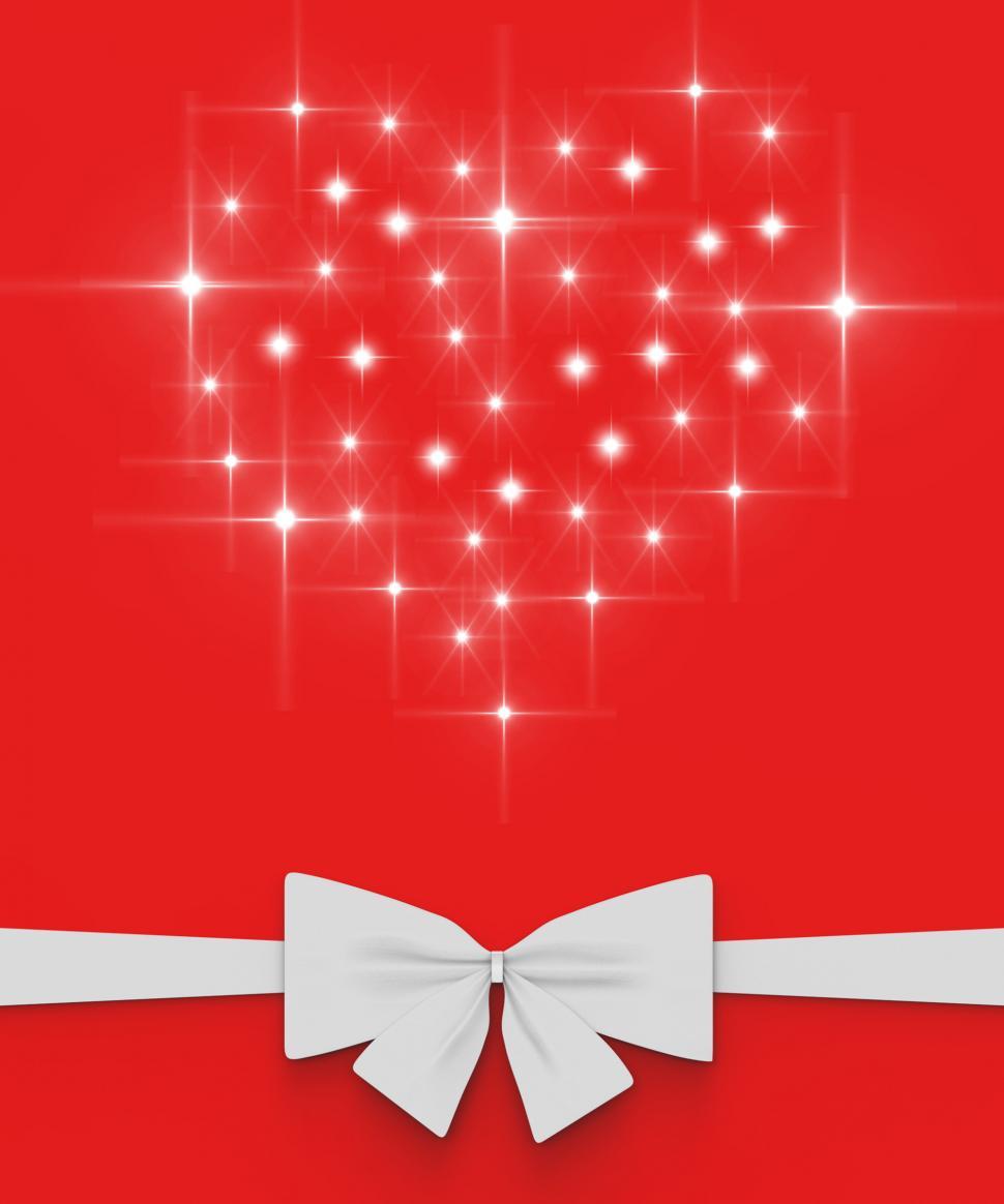 Free Image of Heart With Bow Means Romantic Anniversary Present 