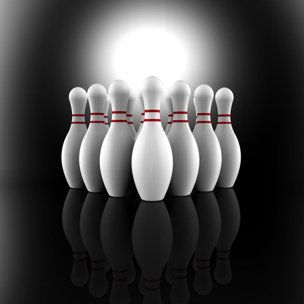 Free Image of Bowling Pins Showing Skittles Alley 
