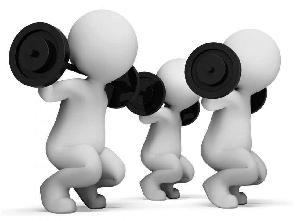 Free Image of Weight Lifting Shows Fitness Center And Characters 3d Rendering 