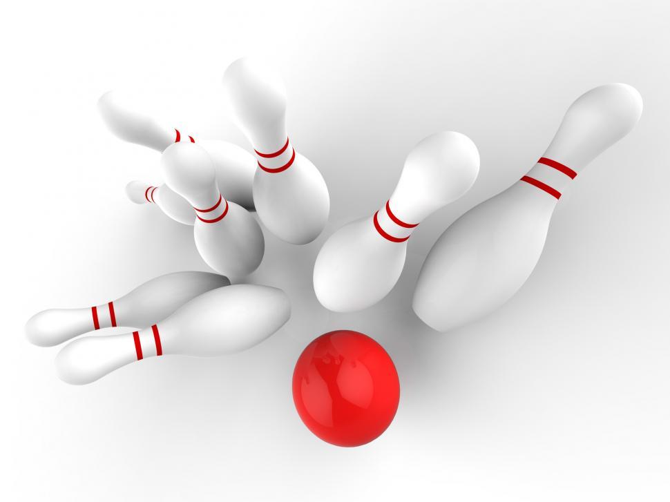 Free Image of Bowling Strike Showing Skittles Game Success 