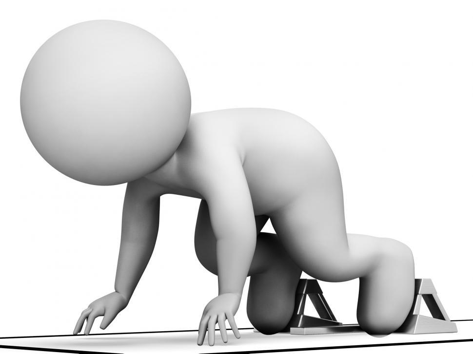 Free Image of Character Race Means Render Athlete And Athletic 3d Rendering 