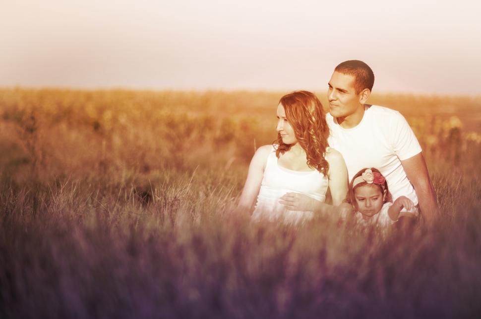 Free Image of Family of Three in the Prairie 