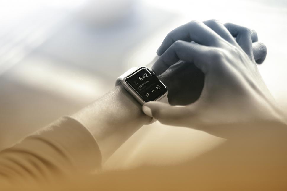 Free Image of It Is Time - Checking the Time on Smartwatch 