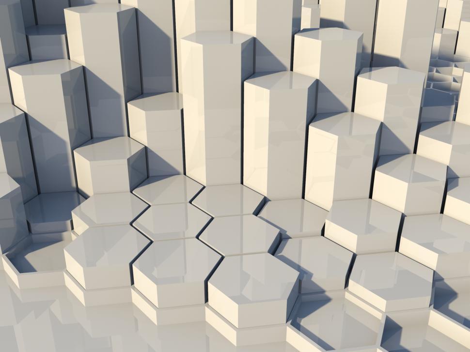Free Image of Reflective honeycomb towers  