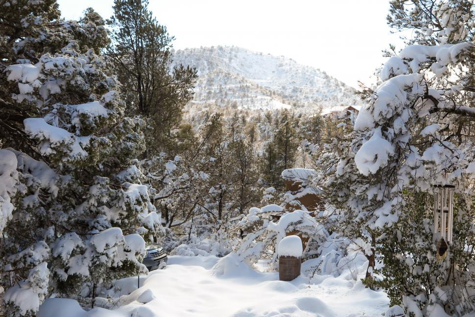 Free Image of Snow in the hills 