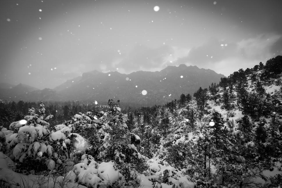 Free Image of Moody - Snow on the mountain 