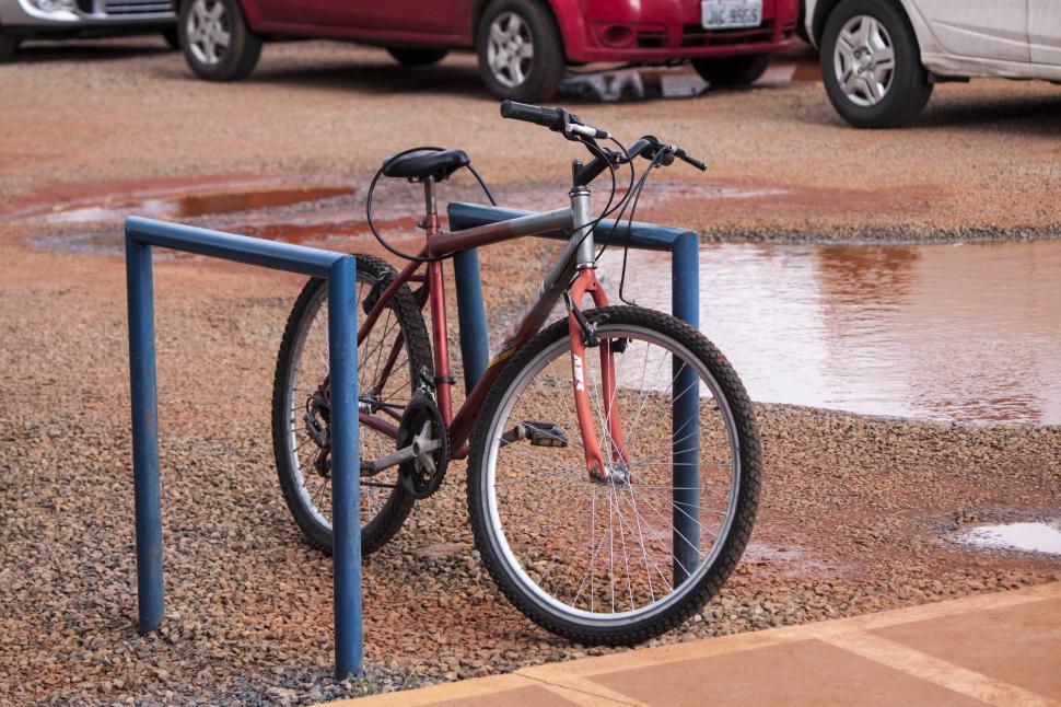 Free Image of Bicycle on Post 