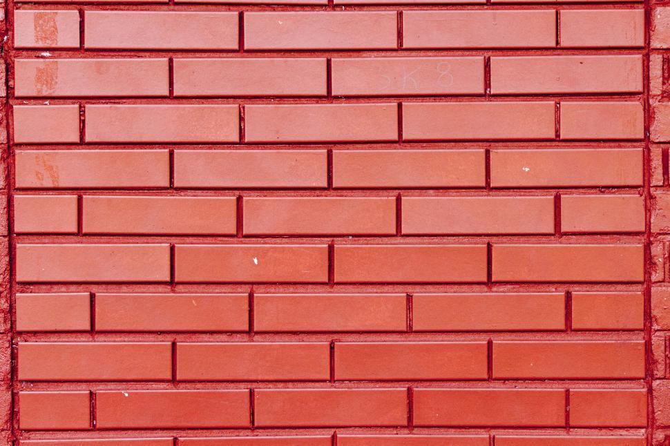 Free Image of Beautiful bright red brick wall  