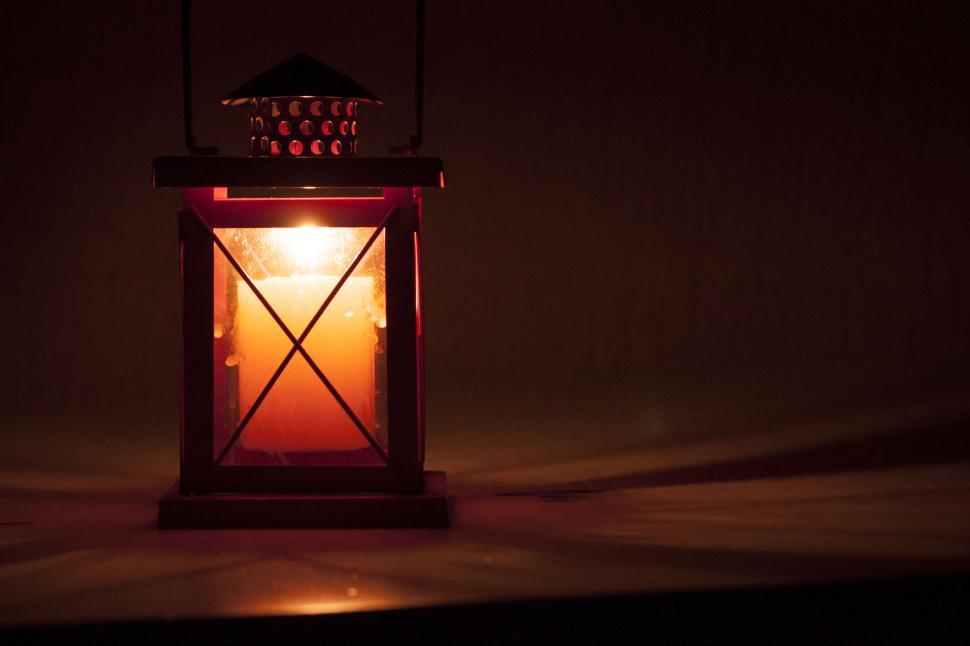 Free Image of Red lantern at night 1 