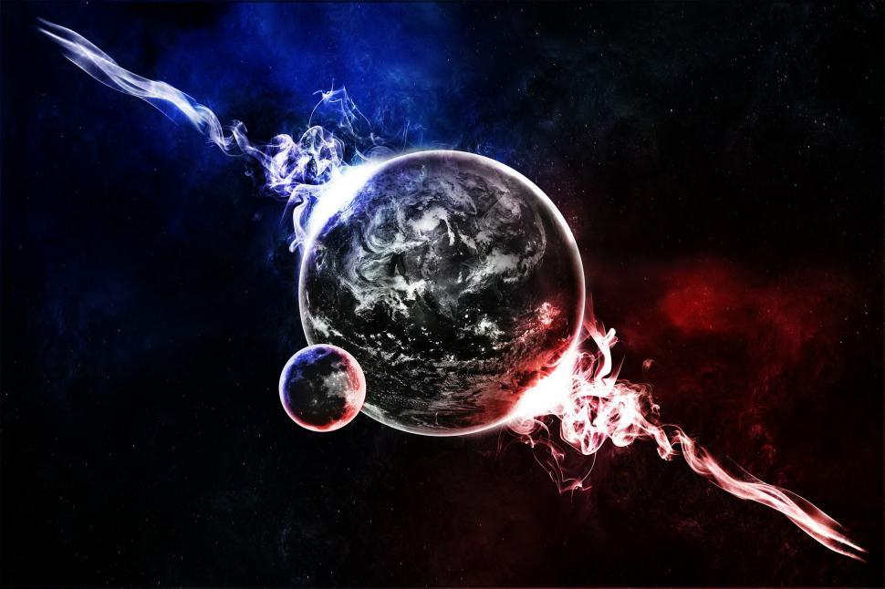 Free Image of Space Station Emitting Smoke 