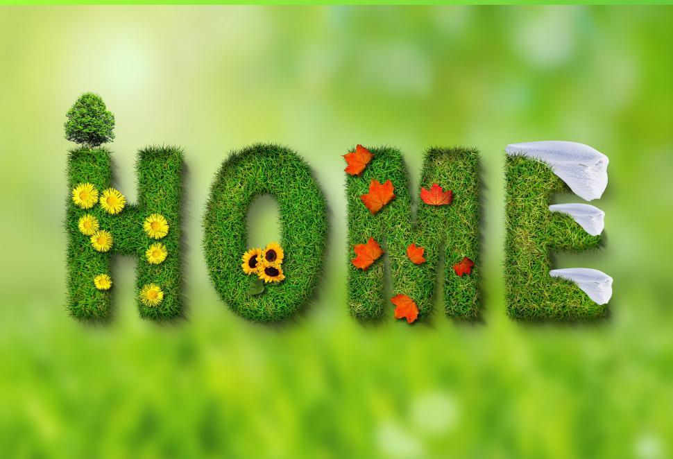 Free Image of Home Made of Grass and Flowers 