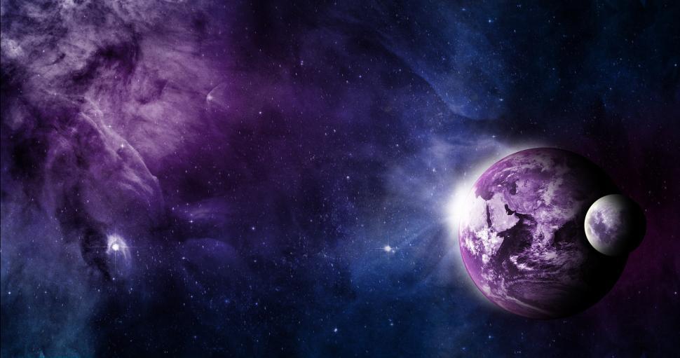 Free Image of Space Scene With Planets and Stars 