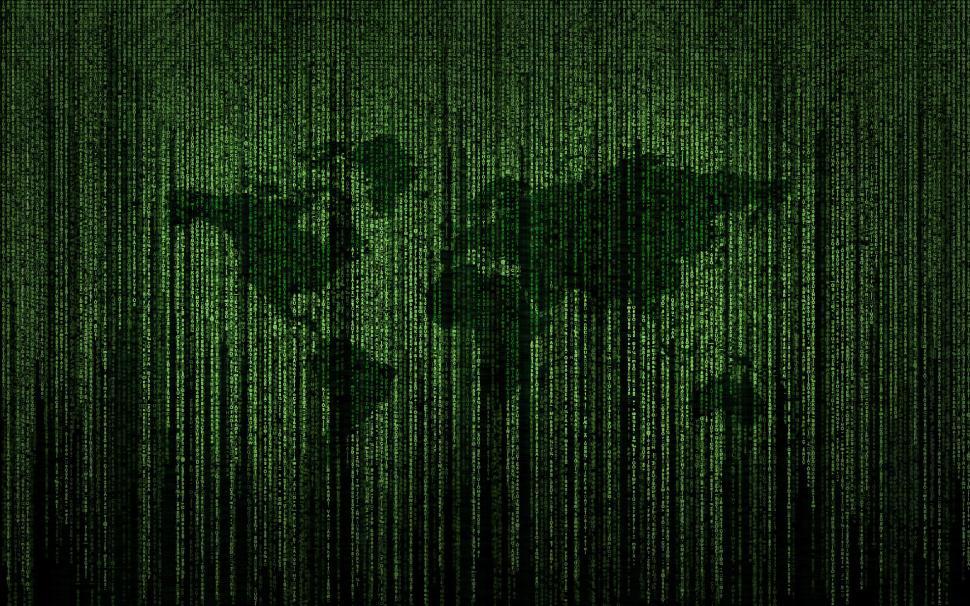 Free Image of Detailed World Map on Dark Green Background 