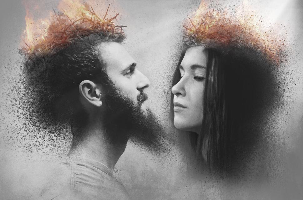Free Image of Man and Woman Wearing Crowns 