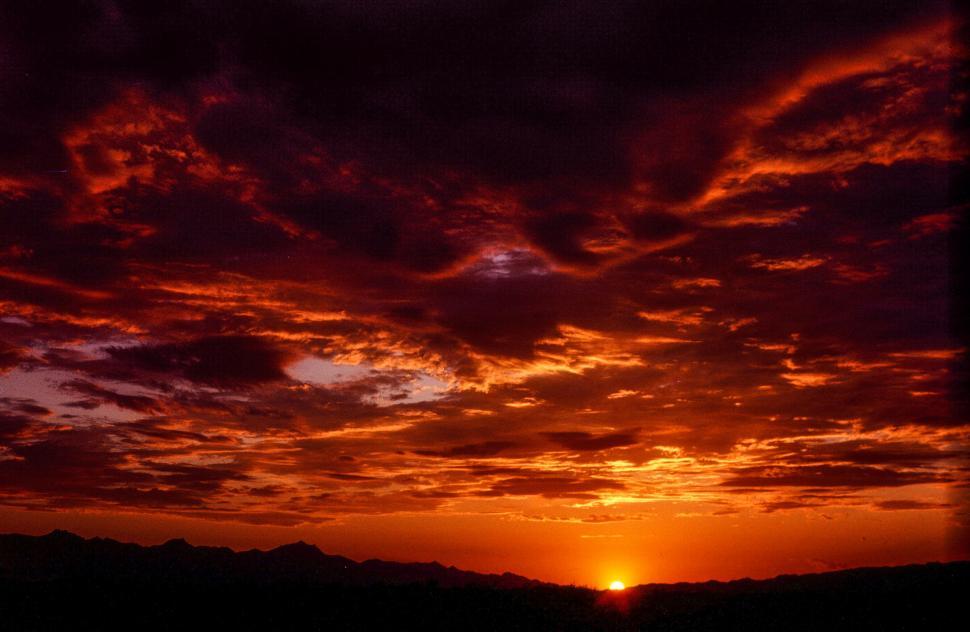 Free Image of Mountains, Clouds at Sunset 