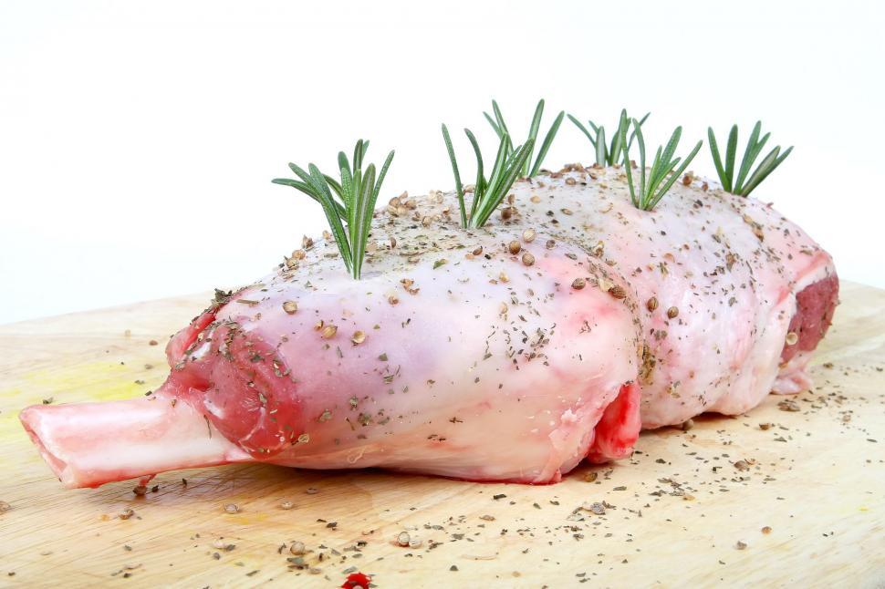 Free Image of Raw Piece of Meat on Cutting Board 