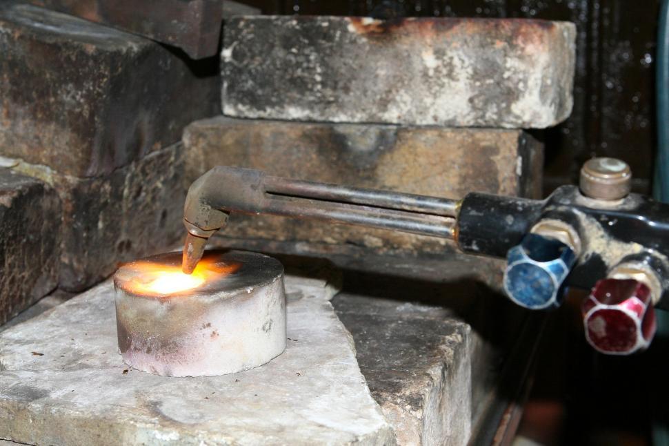 Free Image of Metal Piece With Flame Eruption 