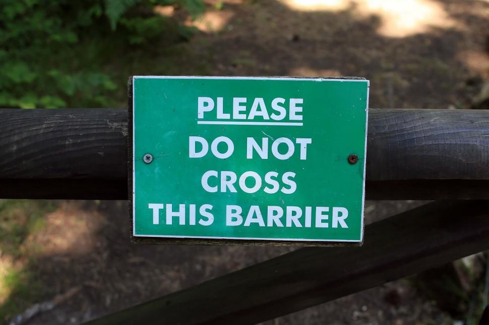 Free Image of Warning: Please Do Not Cross This Barrier 