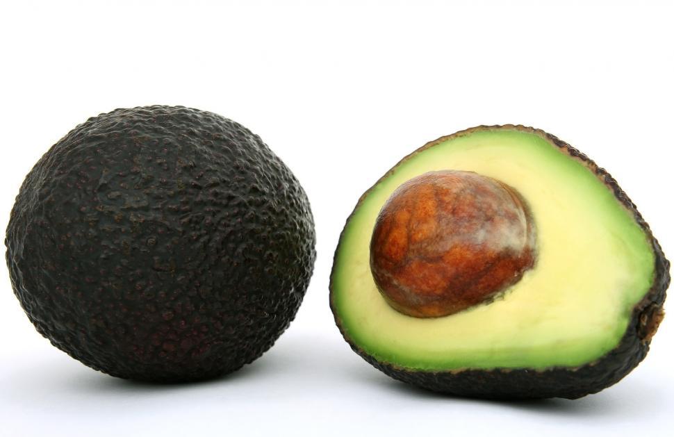 Free Image of Halved Avocado on White Background 