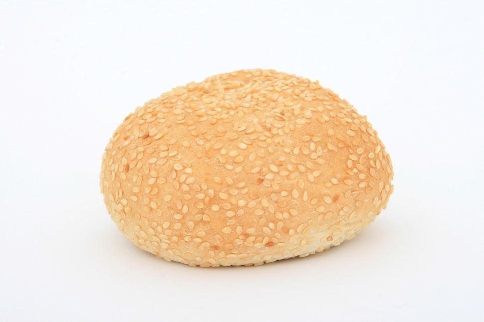 Free Image of Sesame Seed Bun on White Background 