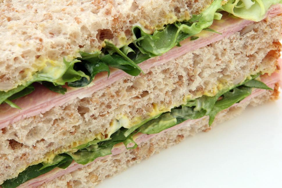 Free Image of Half Sandwich on White Table 