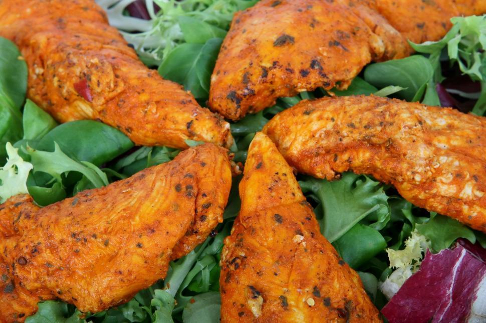 Free Image of Close Up of a Plate of Food With Chicken Wings 