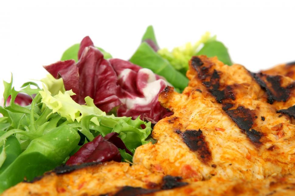 Free Image of Close Up of a Plate of Food With Lettuce 