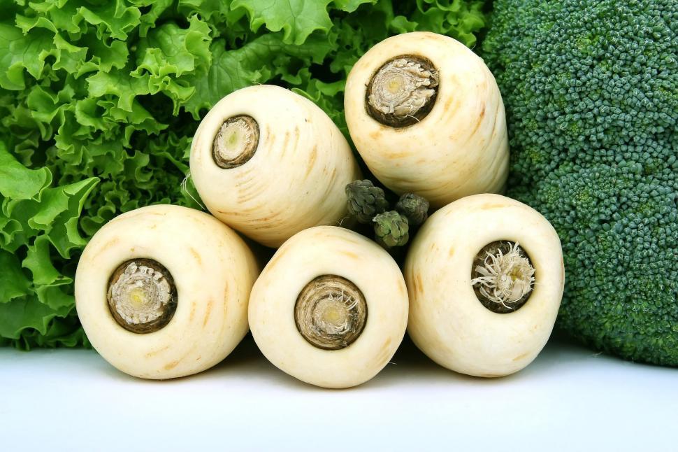 Free Image of Pile of Mushrooms Next to Pile of Broccoli 