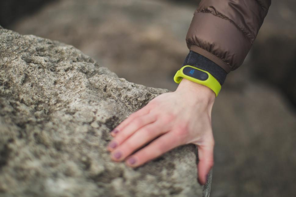 Free Image of Fitness Tracker on Woman s Hand 