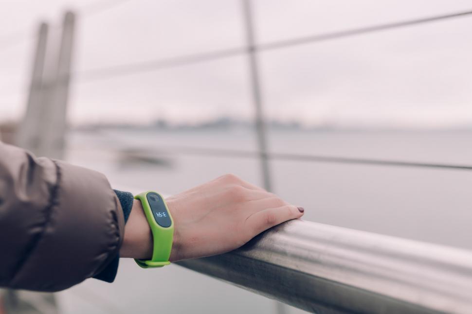 Free Image of Green Smart Watch on Wrist 