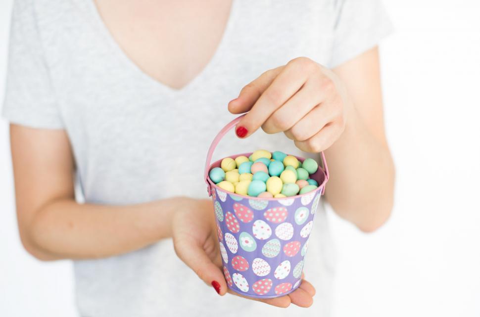 Free Image of Woman Holding Easter Basket 