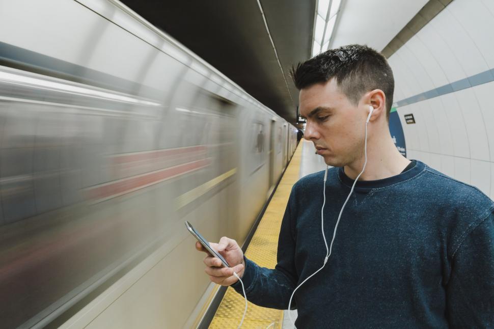 Free Image of Commuter On Phone 