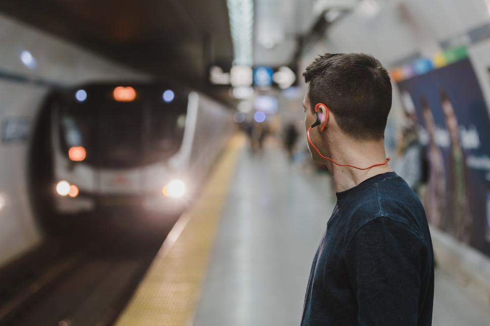 Free Image of Commuter Waiting For Subway 