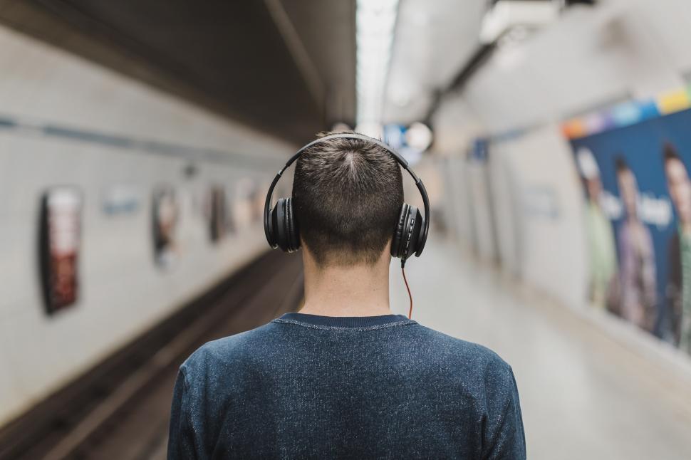 Free Image of Man Wearing Over Ear Headphones 