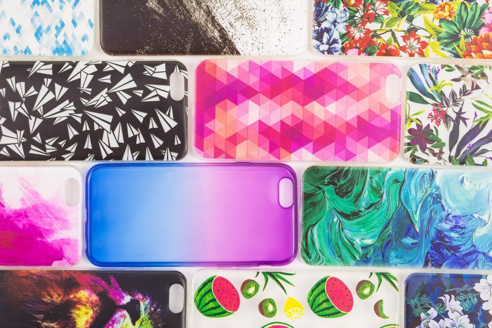 Free Image of Colorful phone shell cases 