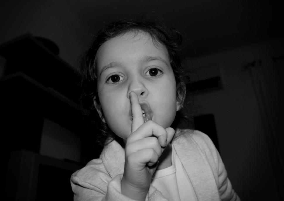 Free Image of Little Angry Girl - Shut Up Gesture 