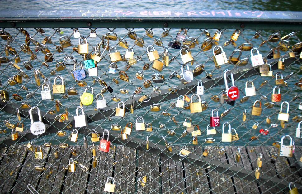 Free Image of Love Inscribed Padlocks 