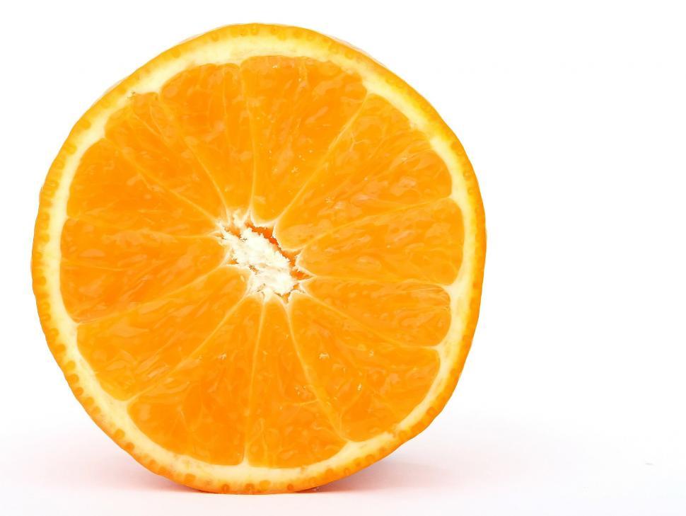 Free Image of Halved Orange on White Background 