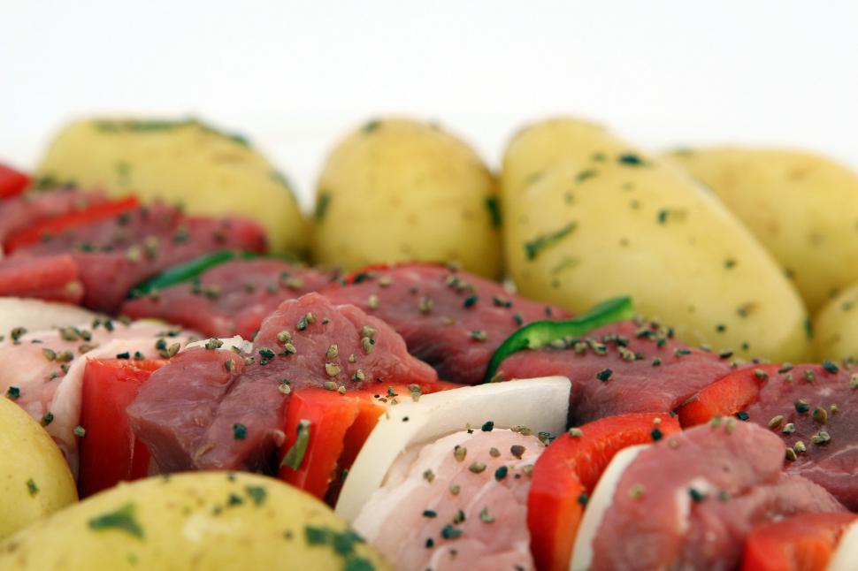 Free Image of Close Up of a Plate of Food With Meat and Vegetables 