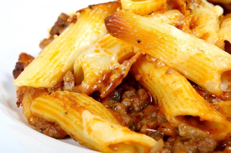Free Image of White Plate With Pasta and Meat 