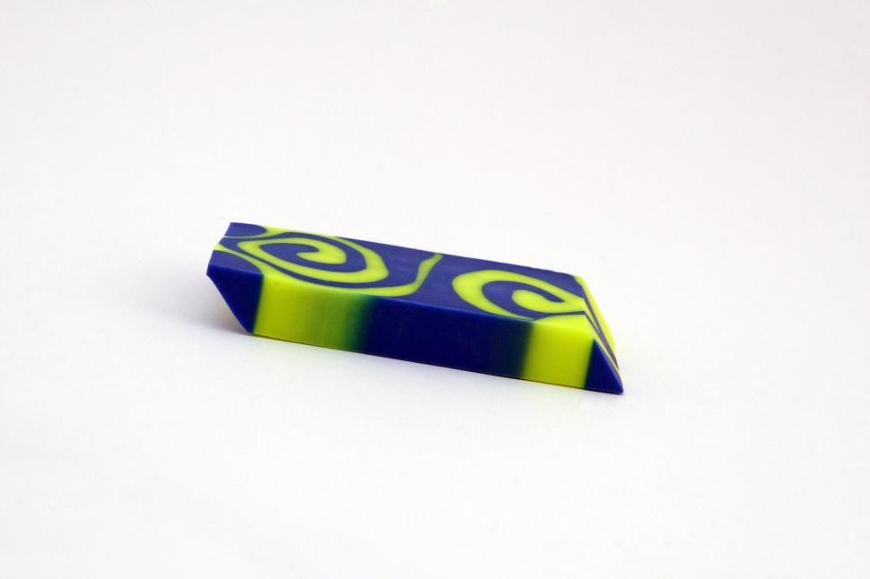 Free Image of Green and Blue Object on White Surface 