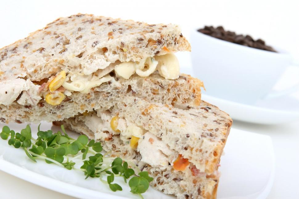 Free Image of Half Sandwich on White Plate 