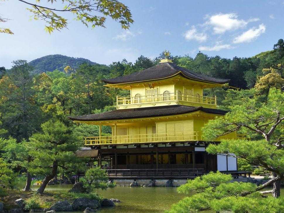 Free Image of Tall Yellow Building in Middle of Forest 