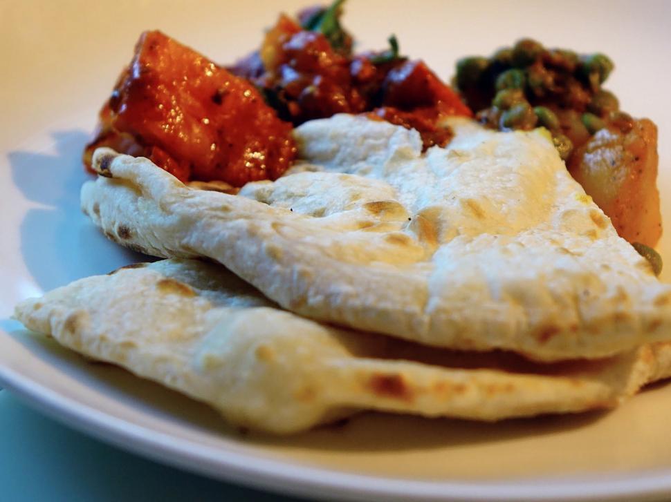 Free Image of White Plate With Food on Table 