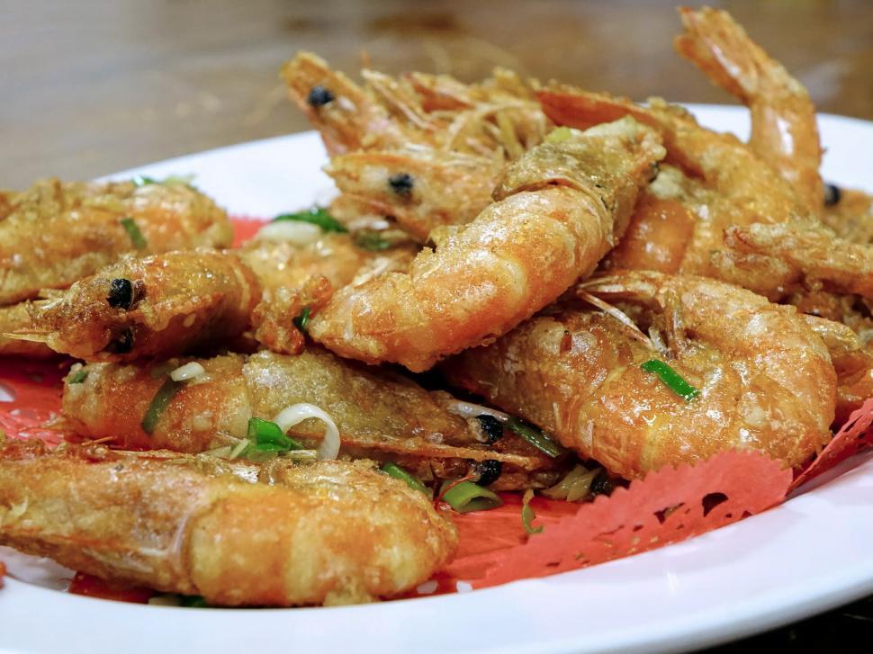Free Image of White Plate With Fried Food on Table 