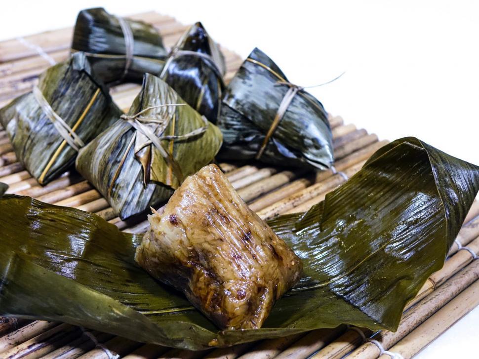 Free Image of Assorted Food Arranged on Bamboo Mat 