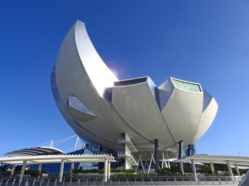 Free Image of Large White Building With Curved Roof 